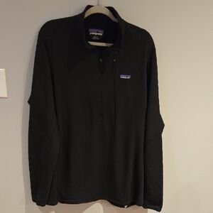 Black Mens R1 Patagonia Quarter-Zip Pullover Size XXL